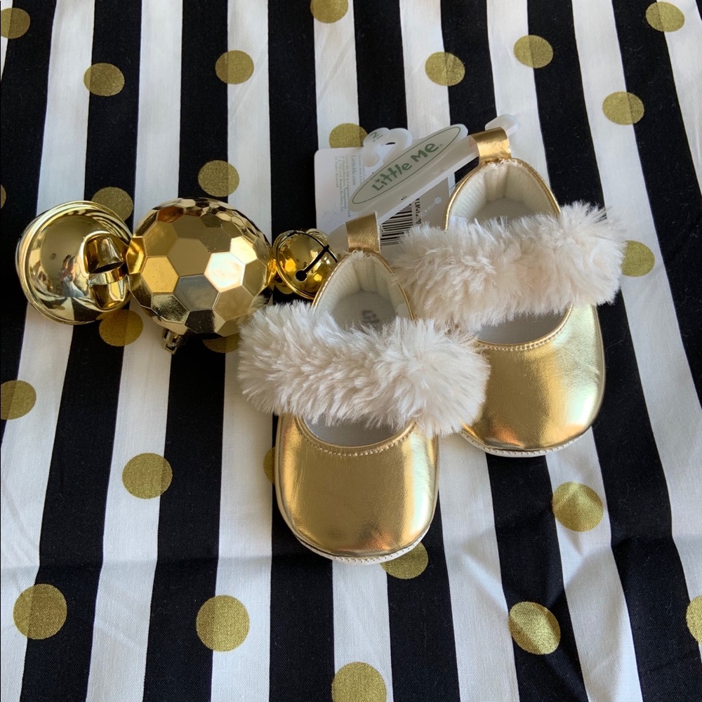 Gold Holiday Infant Shoes
